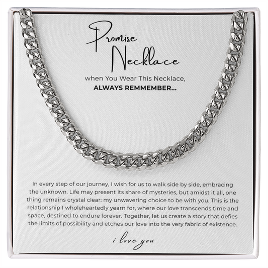 Promise Necklace Cuban Link Chain