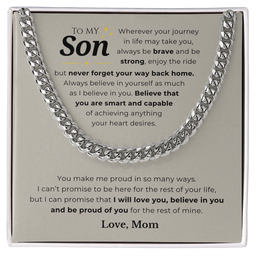 To My Son Cuban Link Chain