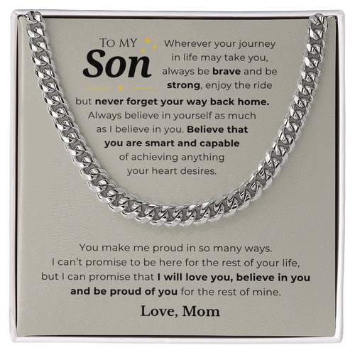 To My Son Cuban Link Chain