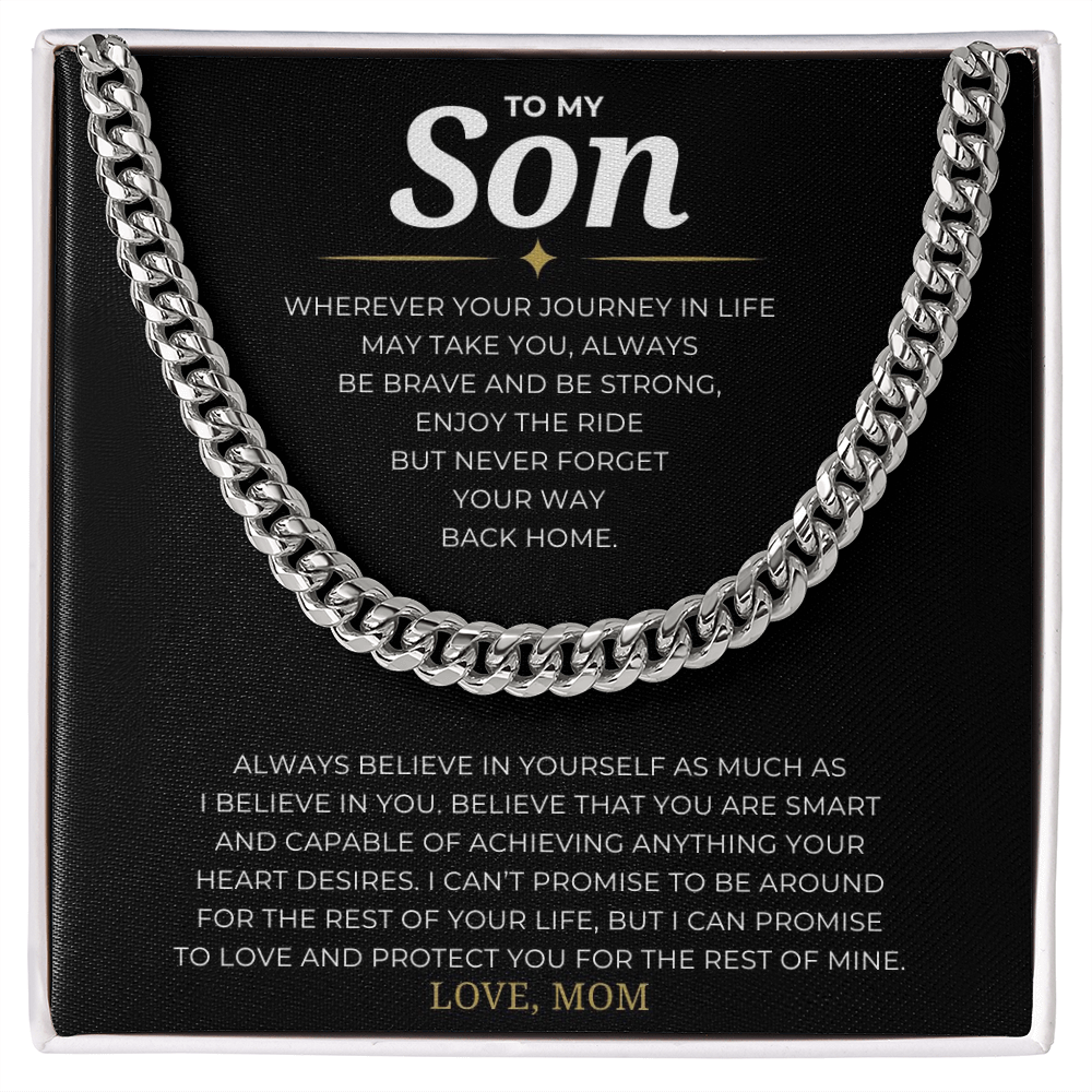 To My Son Cuban Link Chain
