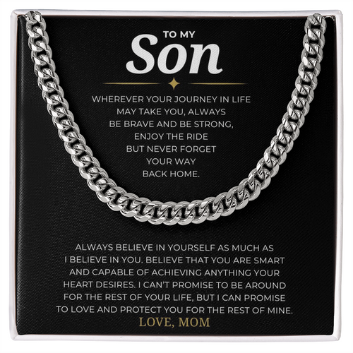To My Son Cuban Link Chain