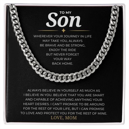To My Son Cuban Link Chain