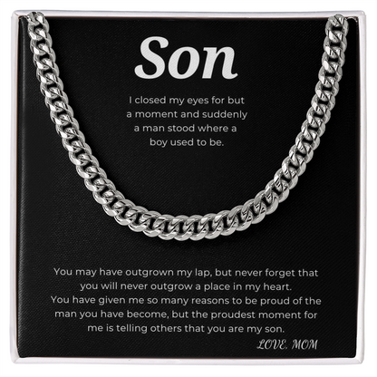 To My Son Cuban Link Chain