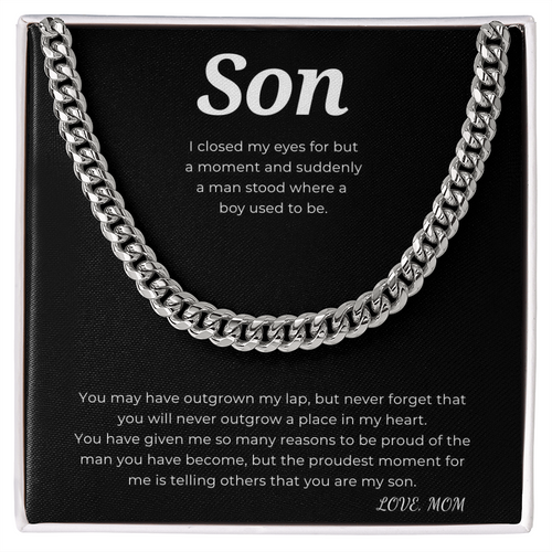 To My Son Cuban Link Chain