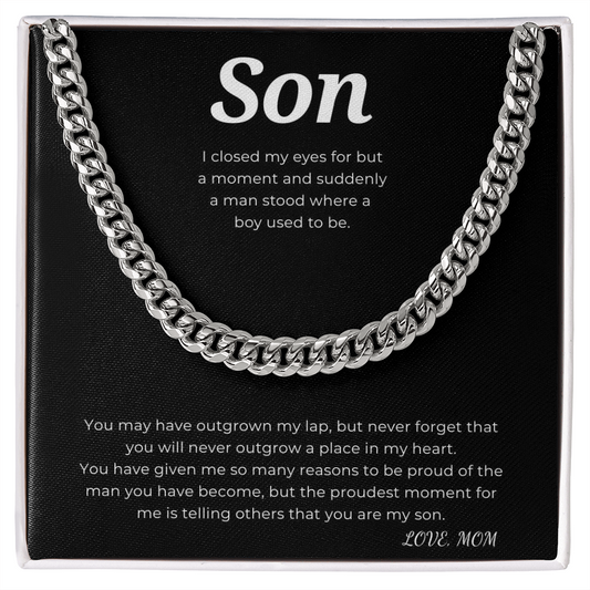 To My Son Cuban Link Chain