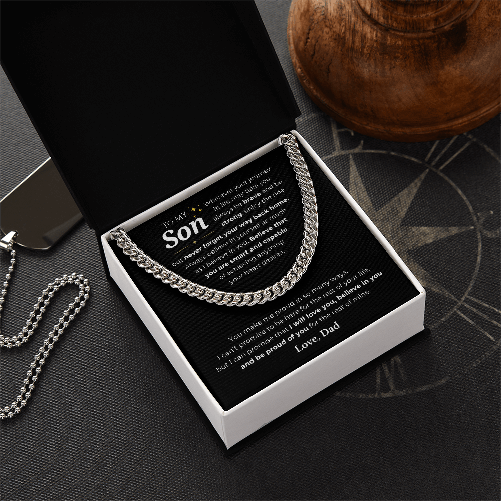 To My Son Cuban Link Chain