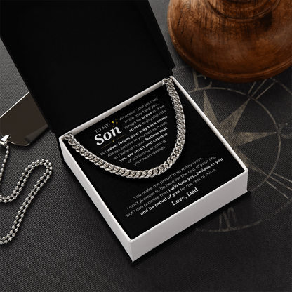 To My Son Cuban Link Chain