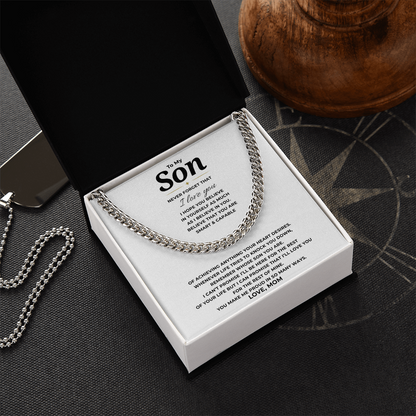 To My Son Cuban Link Chain