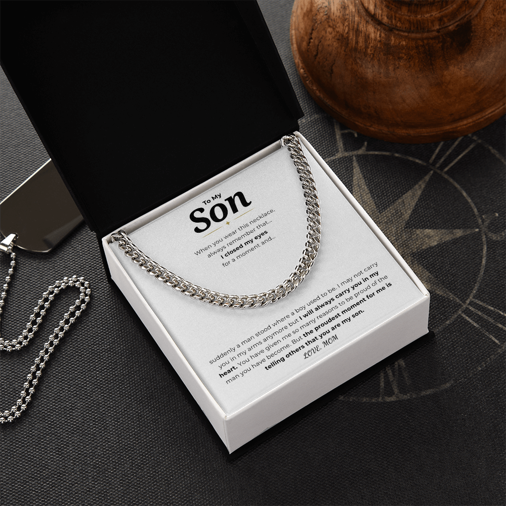 To My Son Cuban Link Chain