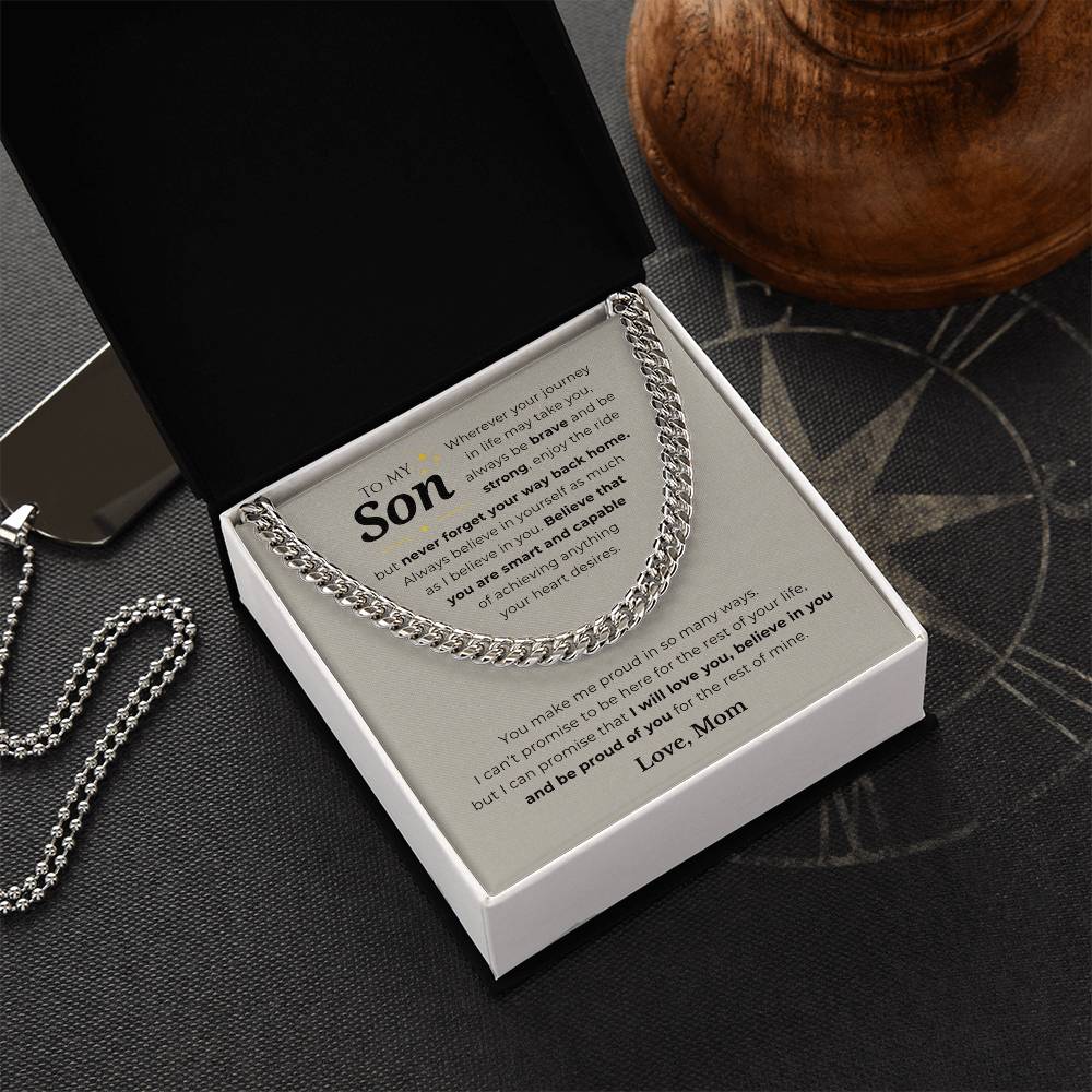 To My Son Cuban Link Chain