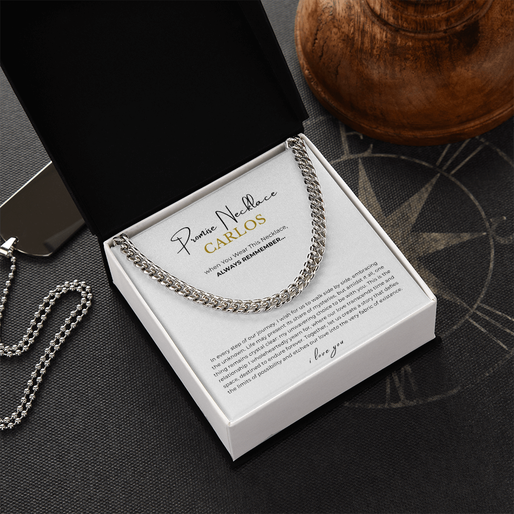 Personalized Promise Necklace Cuban Link Chain