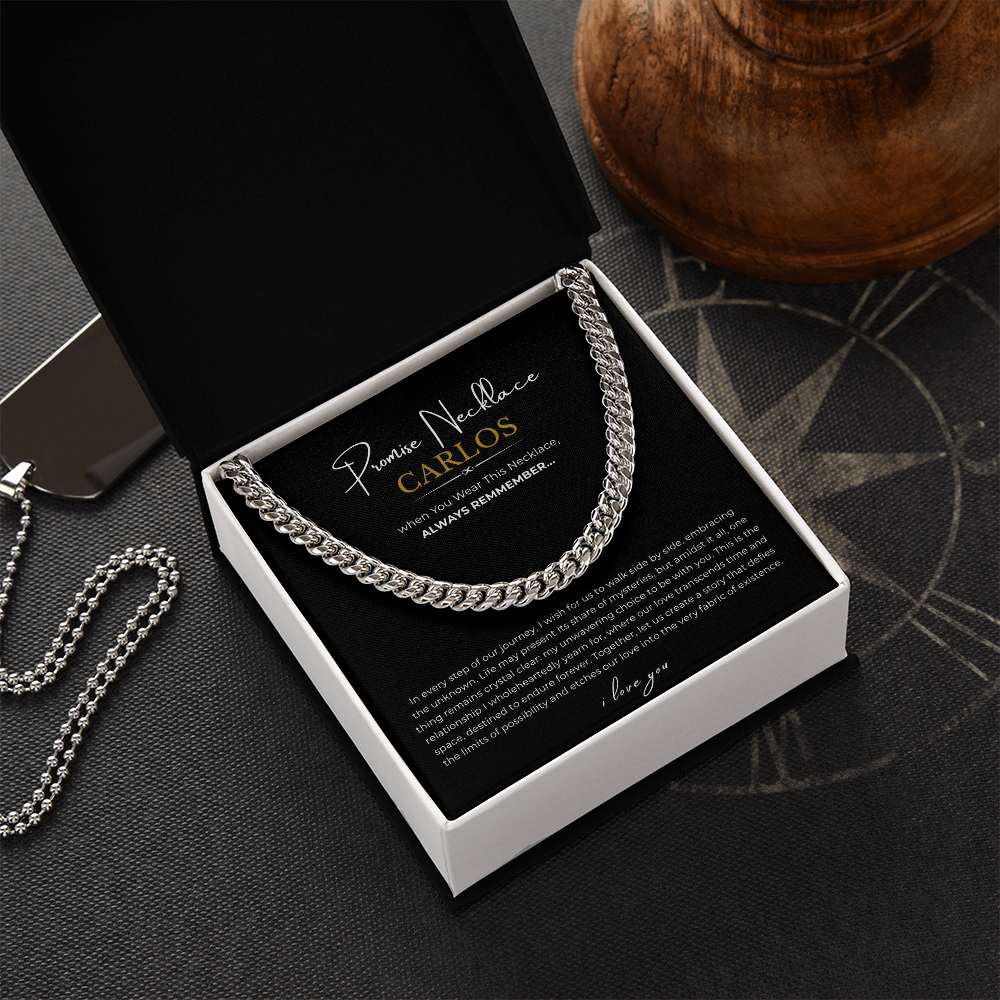 Personalized Promise Necklace Cuban Link Chain