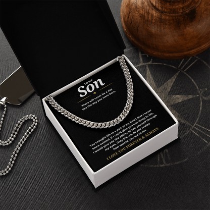To My Son Cuban Link Chain