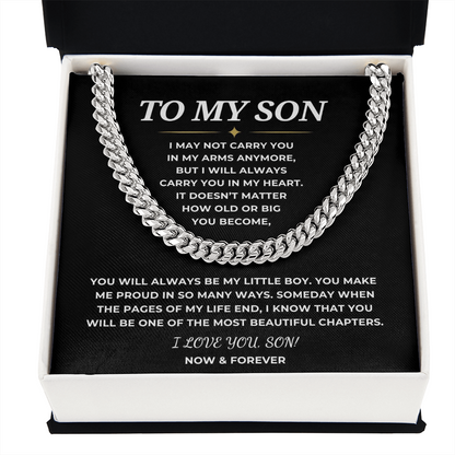 To My Son Cuban Link Chain