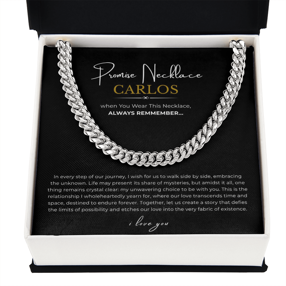 Personalized Promise Necklace Cuban Link Chain
