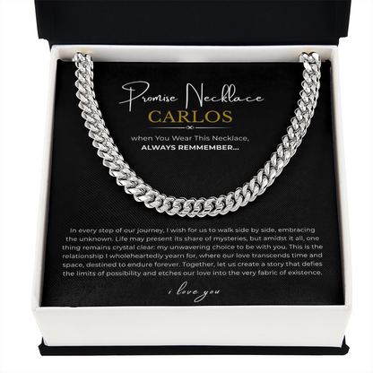 Personalized Promise Necklace Cuban Link Chain