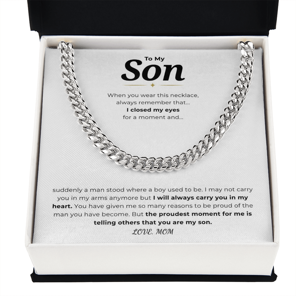 To My Son Cuban Link Chain