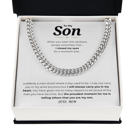 To My Son Cuban Link Chain