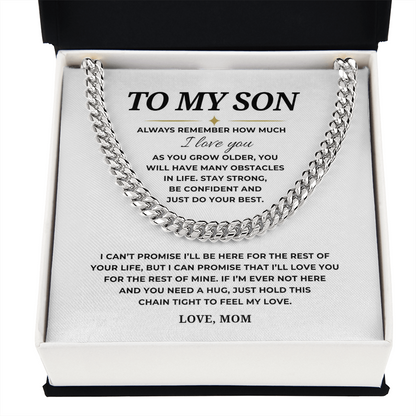 To My Son Cuban Link Chain