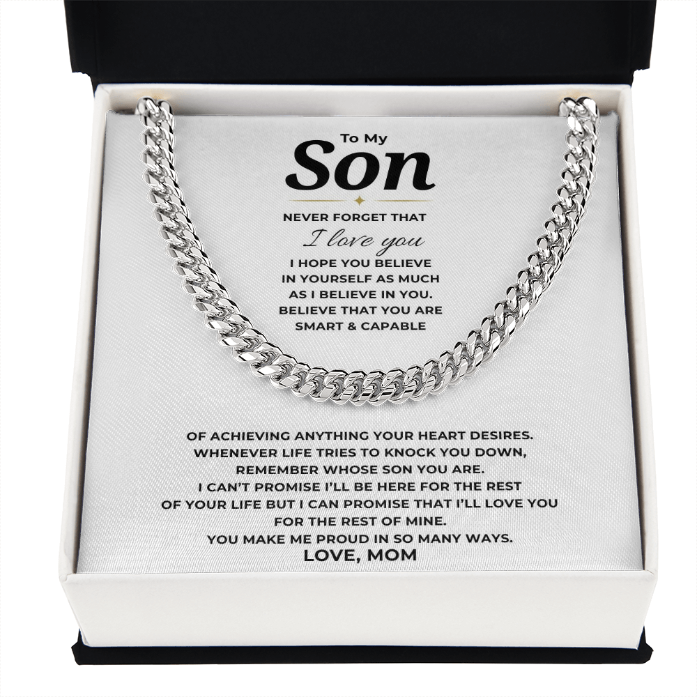 To My Son Cuban Link Chain
