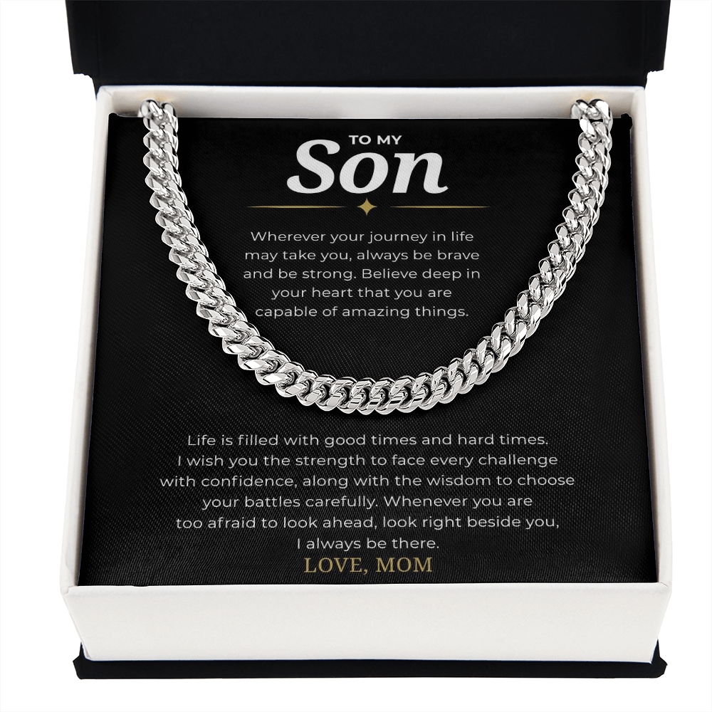 To My Son Cuban Link Chain