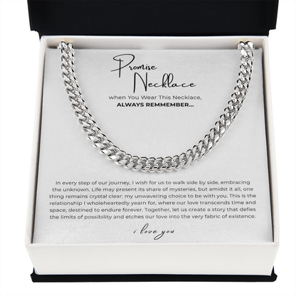Promise Necklace Cuban Link Chain