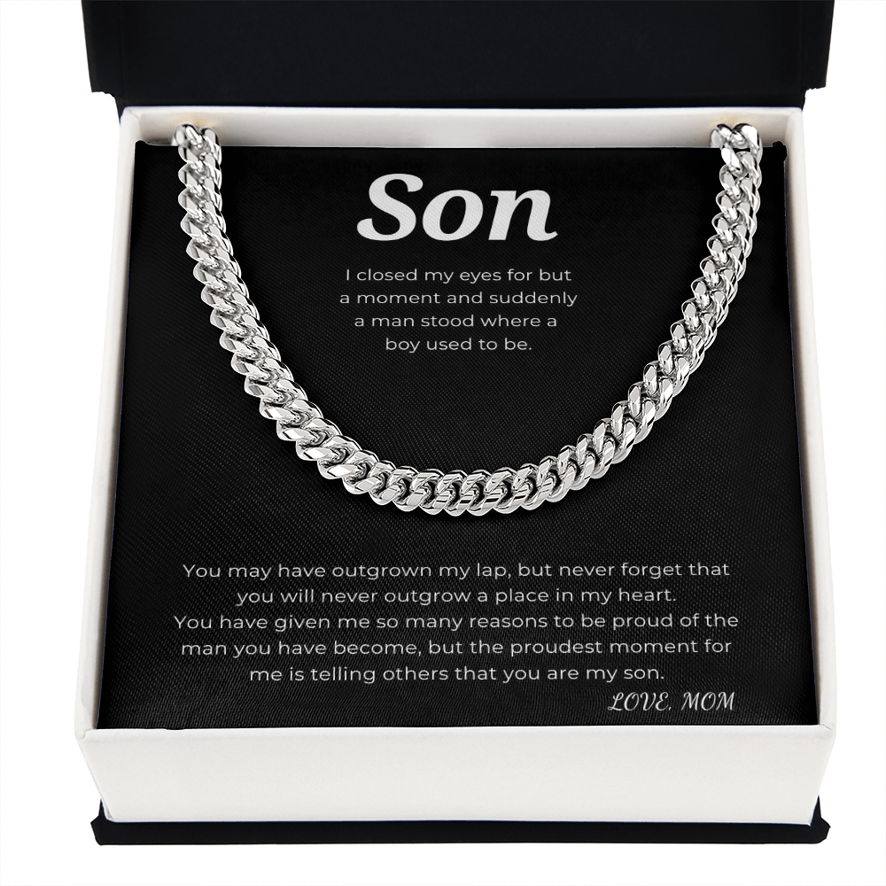 To My Son Cuban Link Chain