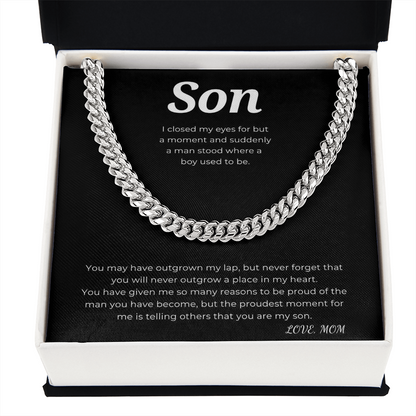 To My Son Cuban Link Chain