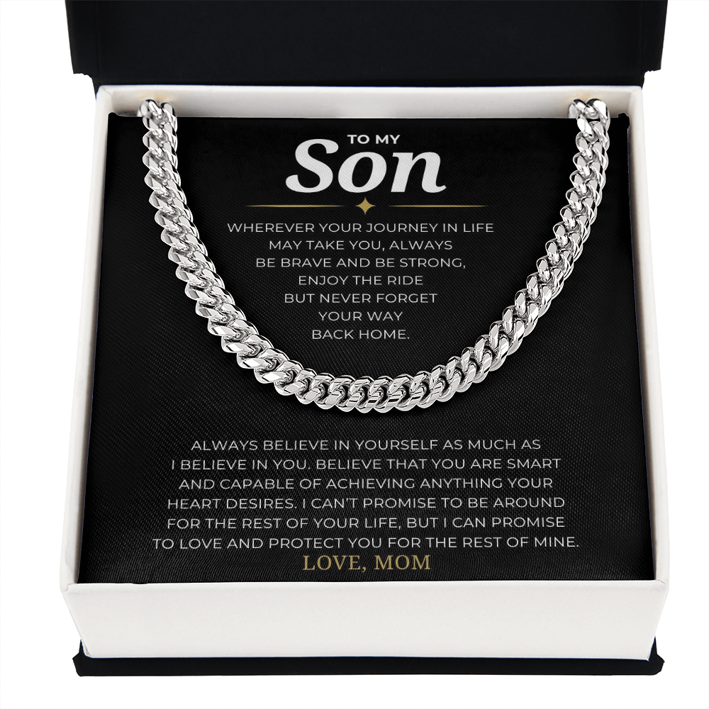 To My Son Cuban Link Chain