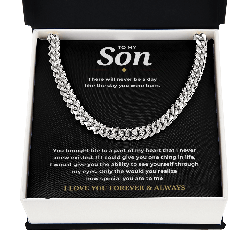To My Son Cuban Link Chain