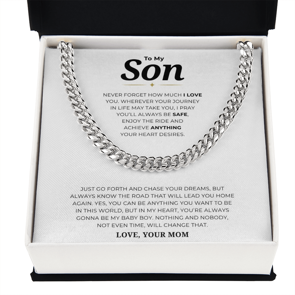 To My Son Cuban Link Chain