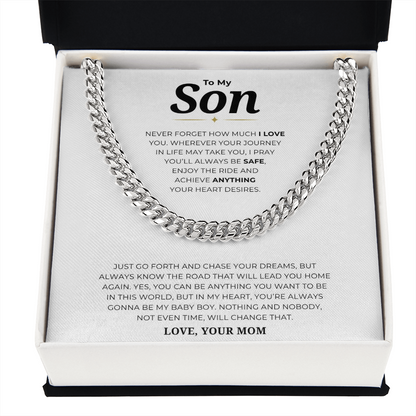 To My Son Cuban Link Chain