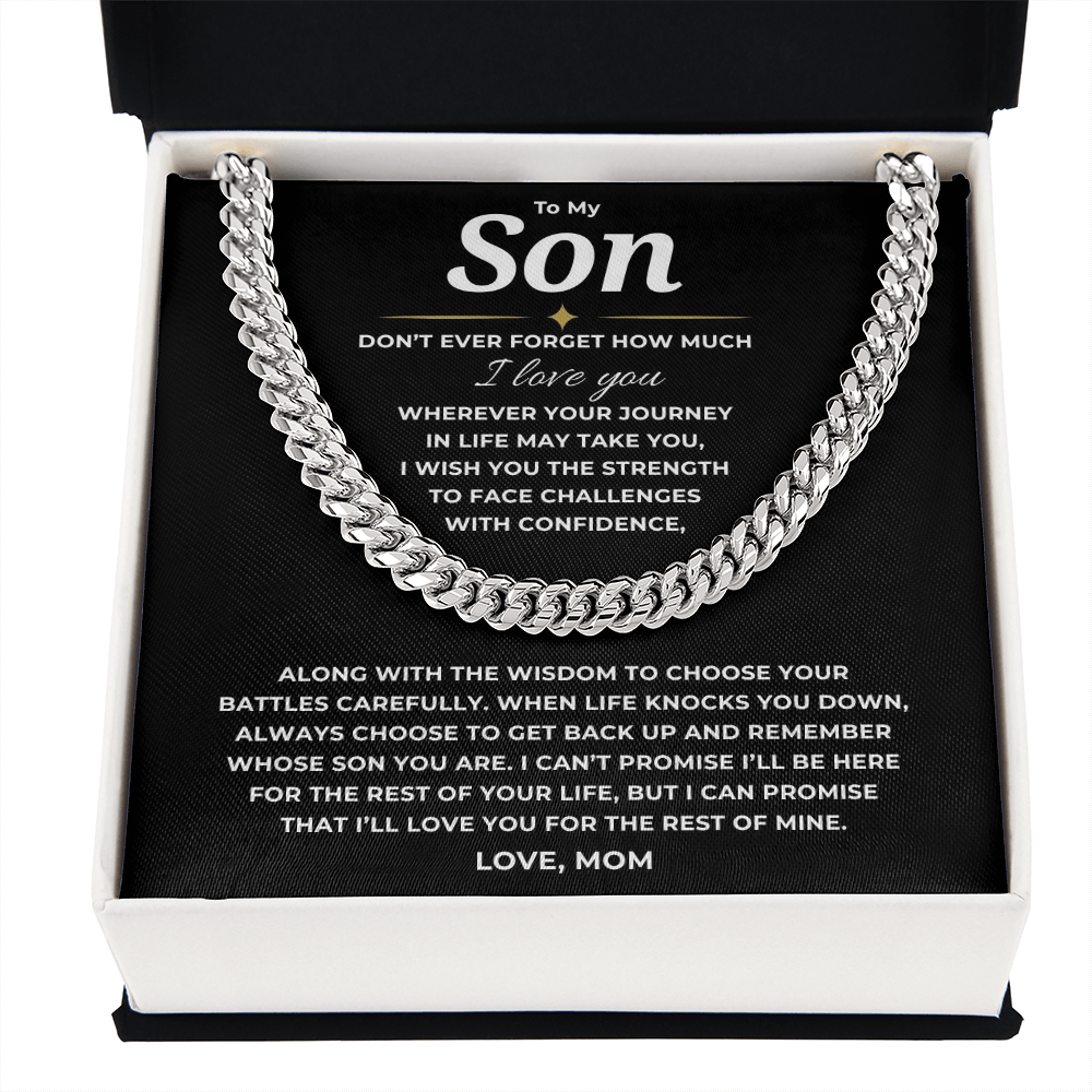 To My Son Cuban Link Chain