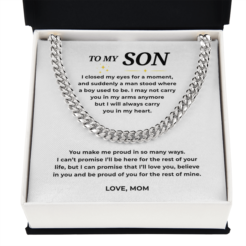 To My Son Cuban Link Chain