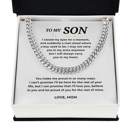 To My Son Cuban Link Chain