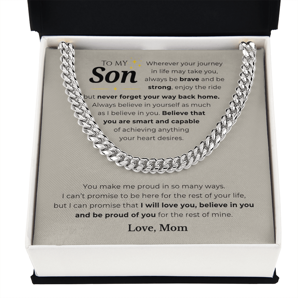 To My Son Cuban Link Chain