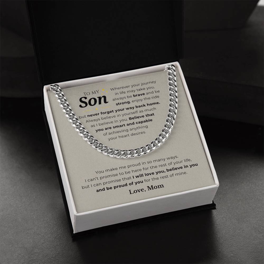 To My Son Cuban Link Chain