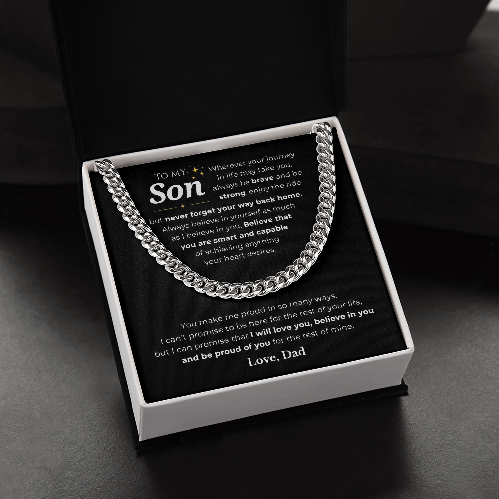 To My Son Cuban Link Chain