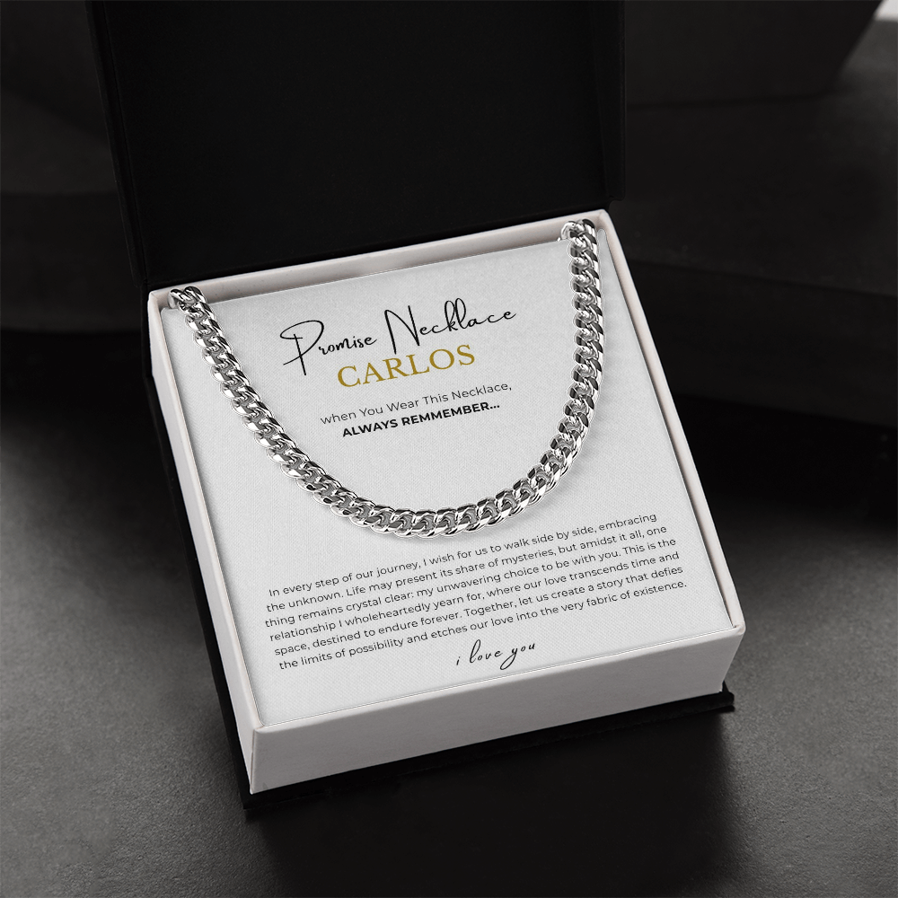 Personalized Promise Necklace Cuban Link Chain