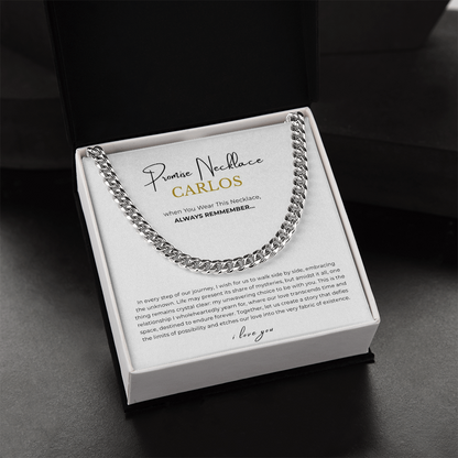 Personalized Promise Necklace Cuban Link Chain