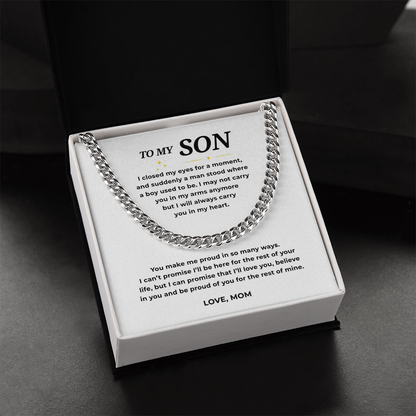 To My Son Cuban Link Chain