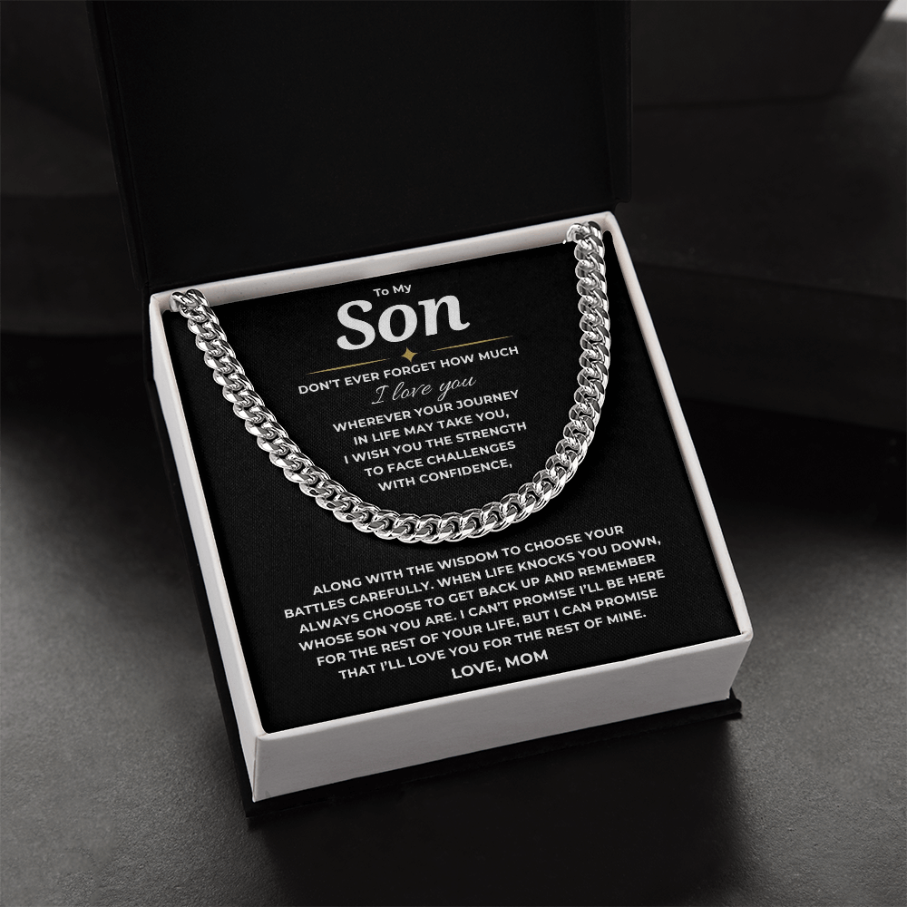 To My Son Cuban Link Chain