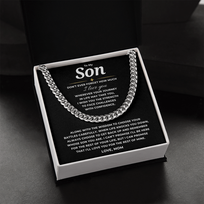 To My Son Cuban Link Chain