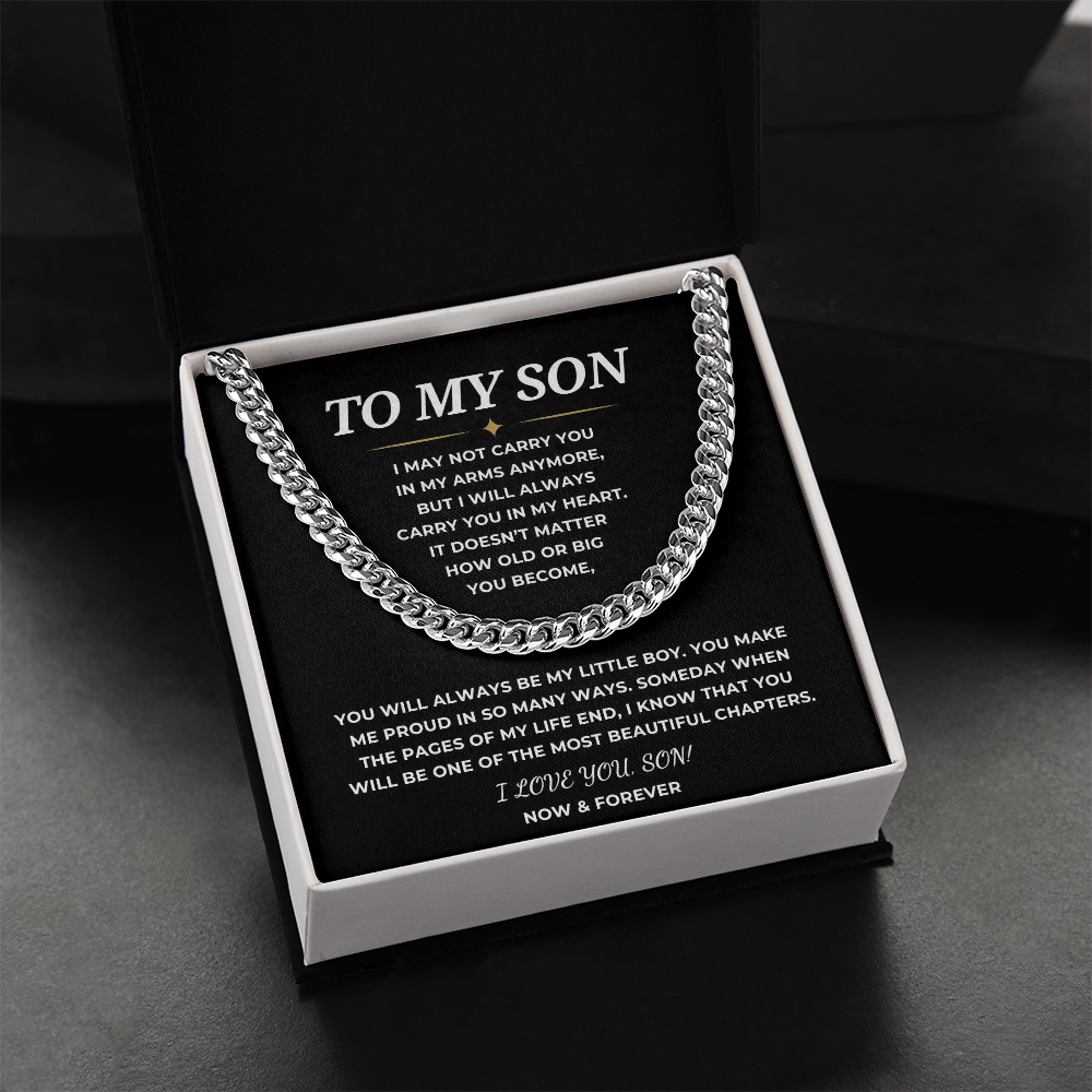 To My Son Cuban Link Chain