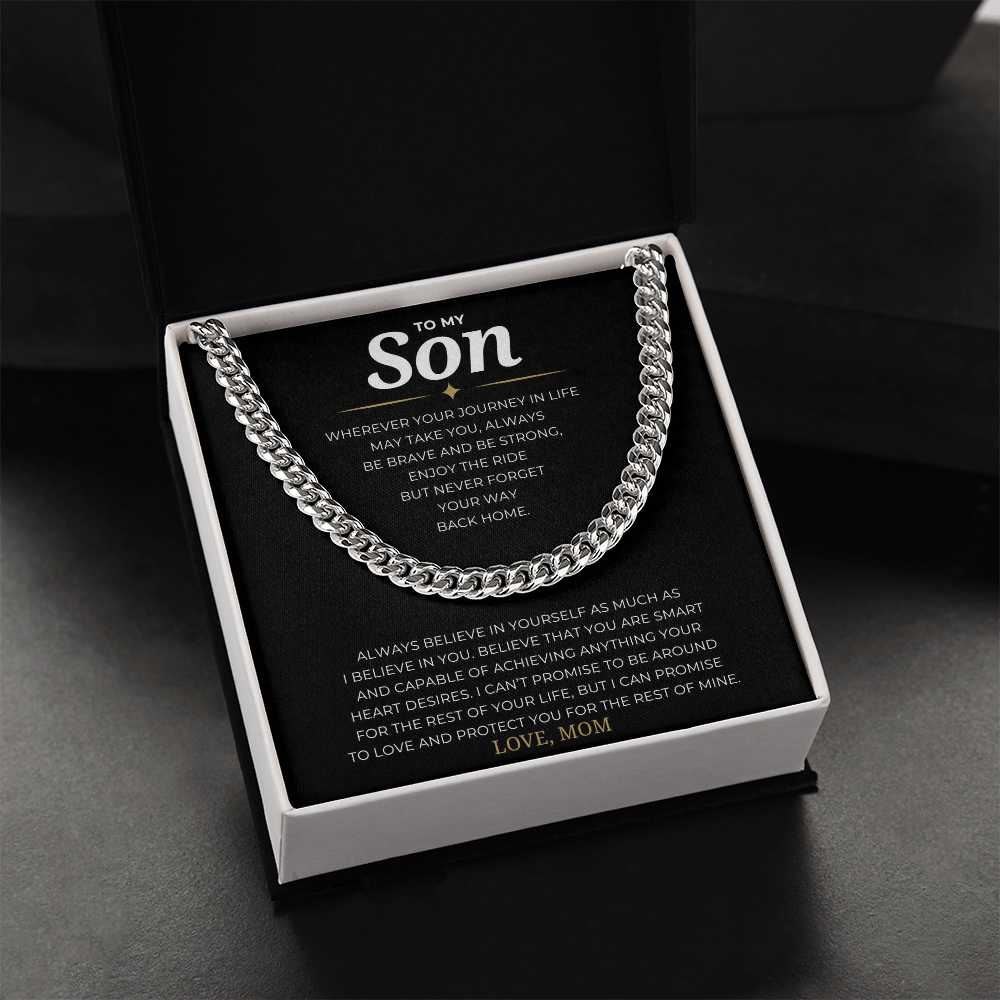 To My Son Cuban Link Chain