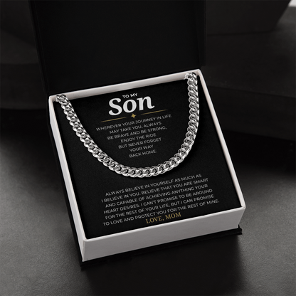 To My Son Cuban Link Chain