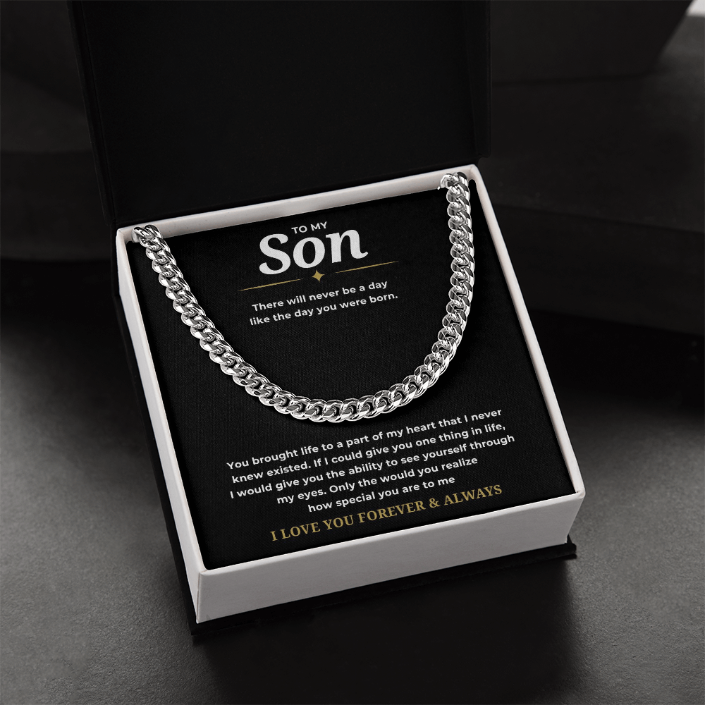 To My Son Cuban Link Chain