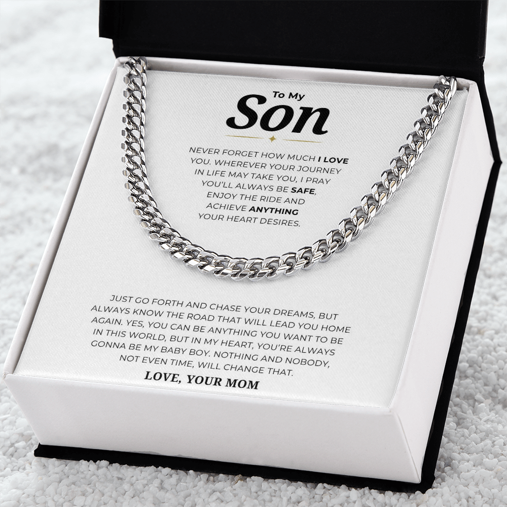 To My Son Cuban Link Chain