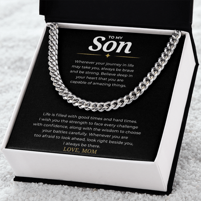 To My Son Cuban Link Chain