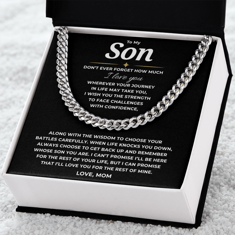 To My Son Cuban Link Chain